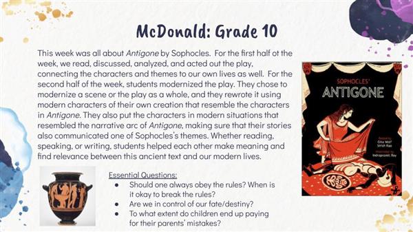 Slide with photos in information about Acceleration Academy at CHS - February 2024